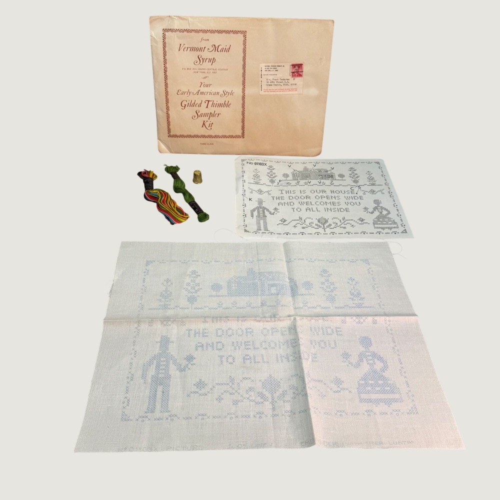 Vintage Paragon Needlecraft Vermont Maid Syrup "This Is Our House" Kit #01103X
